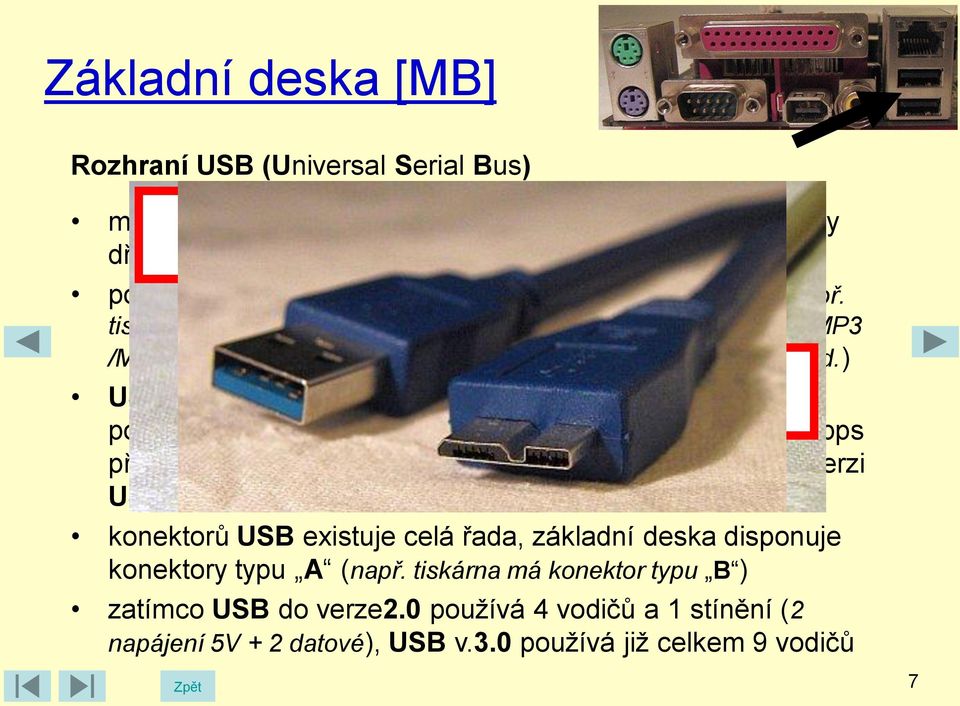 ) USB prošla za dobu své existence určitým vývojem. A Od počáteční verze USB 1.1 s max.rychlostí přenosu dat 12Mbps přes verzi USB 2.0 s max.