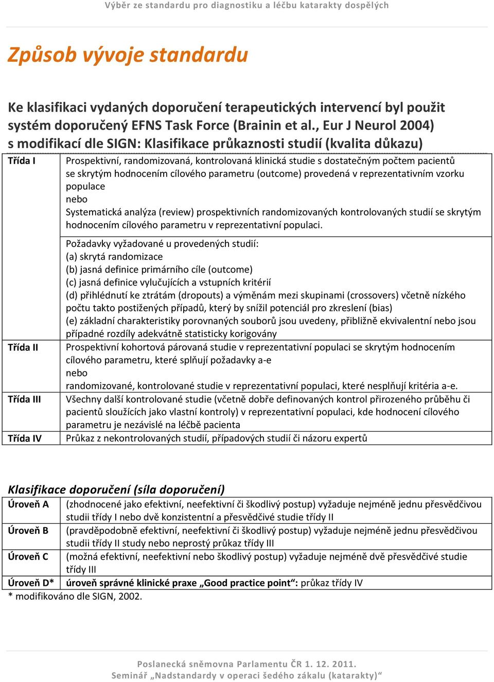 počtem pacientů se skrytým hodnocením cílového parametru (outcome) provedená v reprezentativním vzorku populace nebo Systematická analýza (review) prospektivních randomizovaných kontrolovaných studií