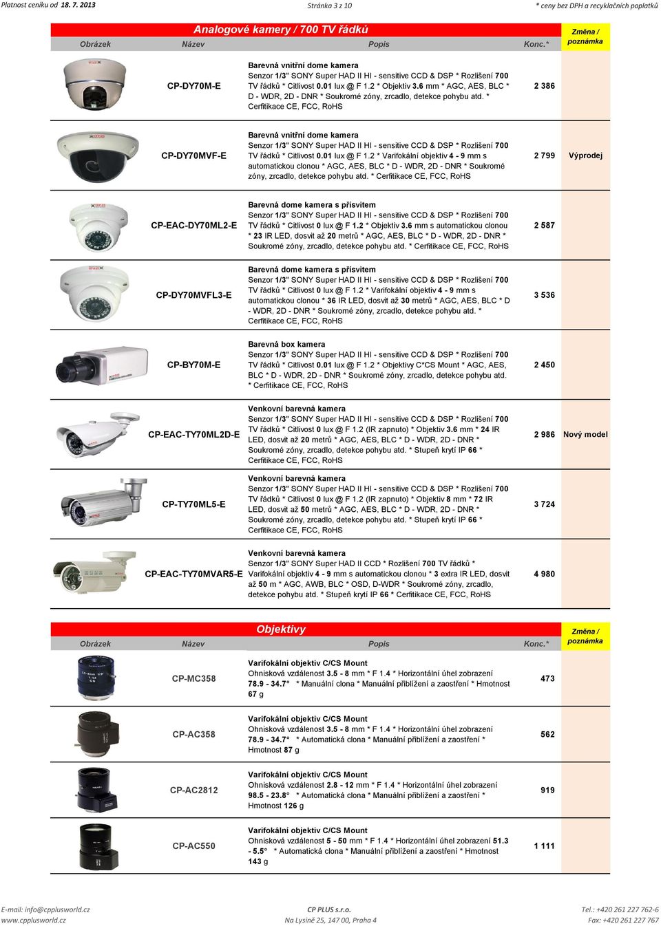 2 * Varifokální objektiv 4-9 mm s automatickou clonou * AGC, AES, BLC * D - WDR, 2D - DNR * Soukromé zóny, zrcadlo, detekce pohybu atd.