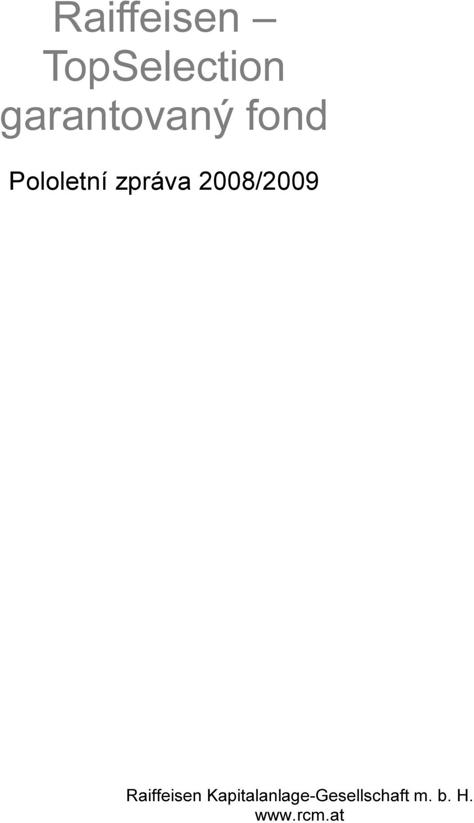 zpráva 2008/2009 Raiffeisen