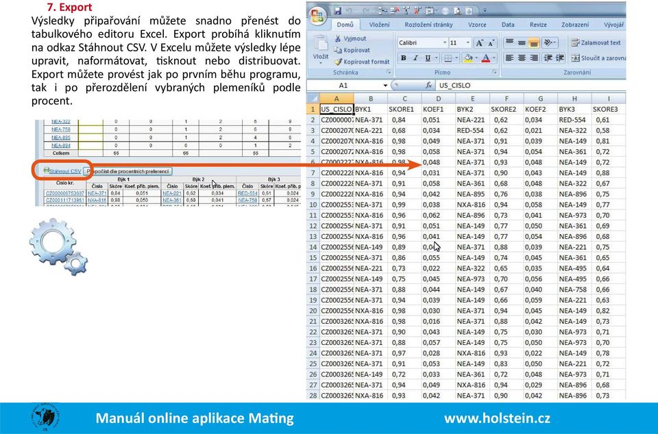 V Excelu můžete výsledky lépe upravit, naformátovat, tisknout nebo distribuovat.