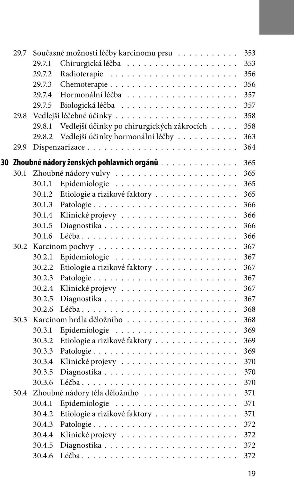 .......... 363 29.9 Dispenzarizace........................... 364 30 Zhoubné nádory ženských pohlavních orgánů.............. 365 30.1 Zhoubné nádory vulvy...................... 365 30.1.1 Epidemiologie.