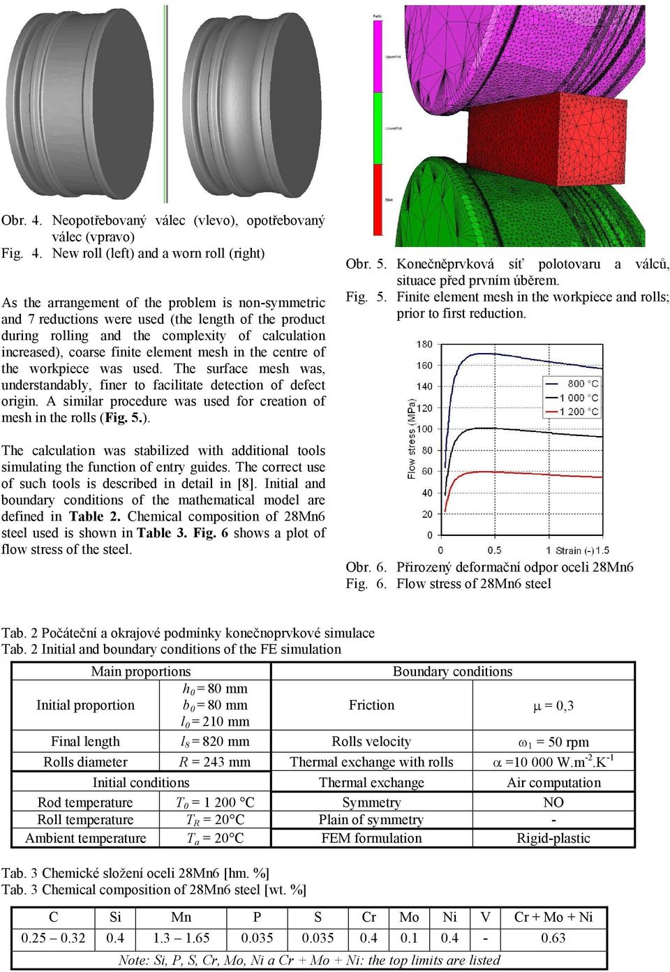 New roll (left) and a worn roll (right) As the arrangement of the problem is non-symmetric and 7 reductions were used (the length of the product during rolling and the complexity of calculation