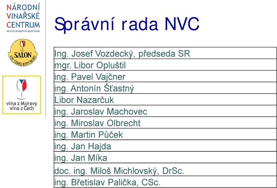 Antonín Šťastný Libor Nazarčuk ing. Jaroslav Machovec ing.