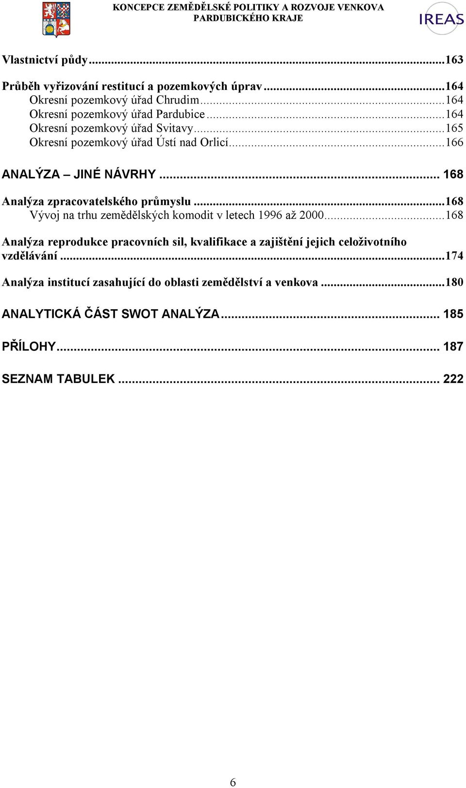 ..168 Vývoj na trhu zemědělských komodit v letech 1996 až 2000.