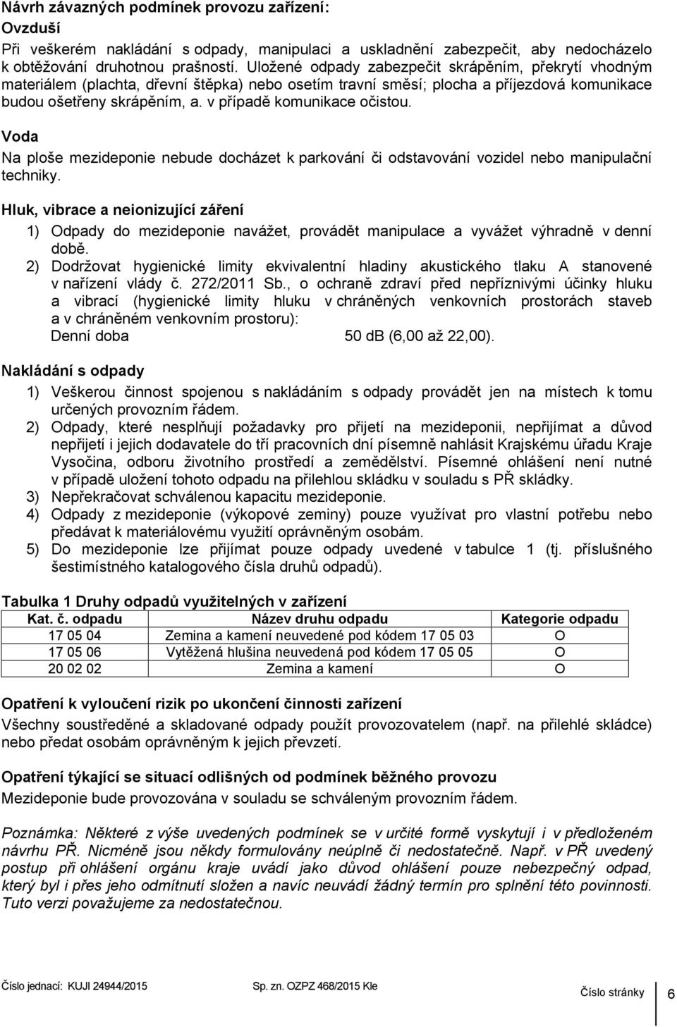 v případě komunikace očistou. Voda Na ploše mezideponie nebude docházet k parkování či odstavování vozidel nebo manipulační techniky.