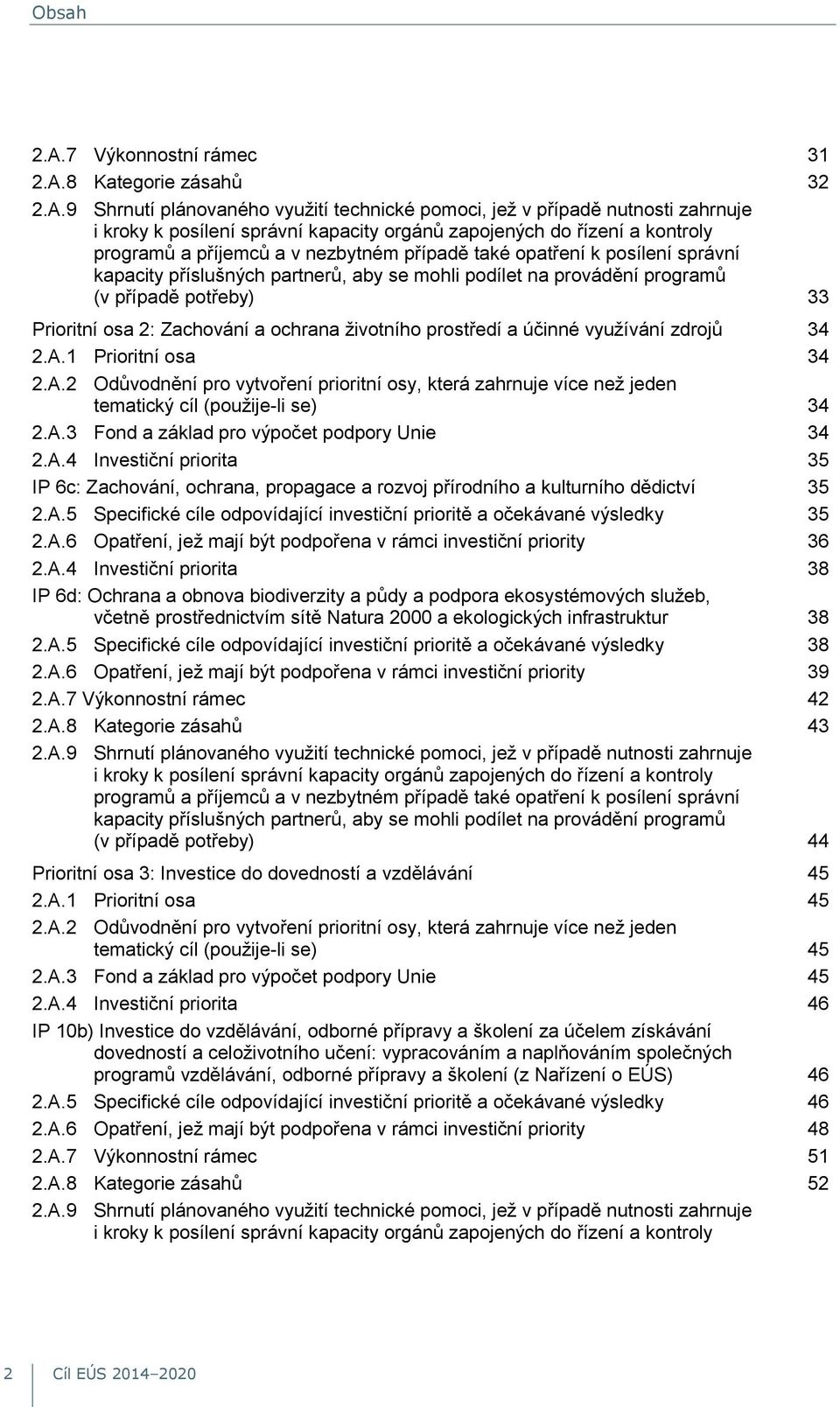 8 Kategorie zásahů 32 2.A.