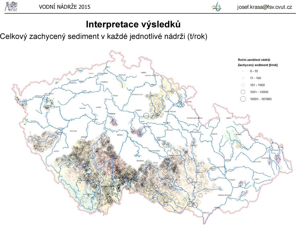 zachycený sediment v