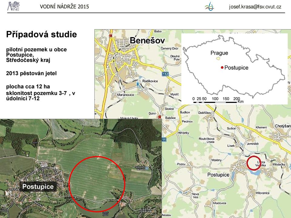 pěstován jetel plocha cca 12 ha