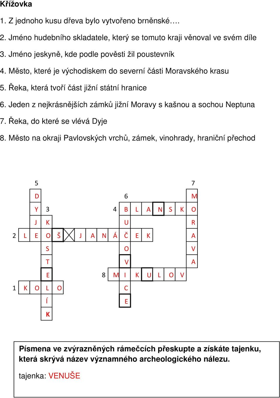 Jeden z nejkrásnějších zámků jižní Moravy s kašnou a sochou Neptuna 7. Řeka, do které se vlévá Dyje 8.