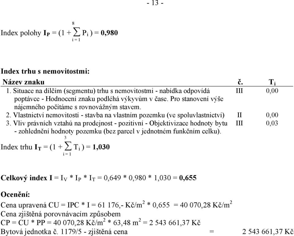 Vlastnictví nemovitostí - stavba na vlastním pozemku (ve spoluvlastnictví) II 0,00 3.