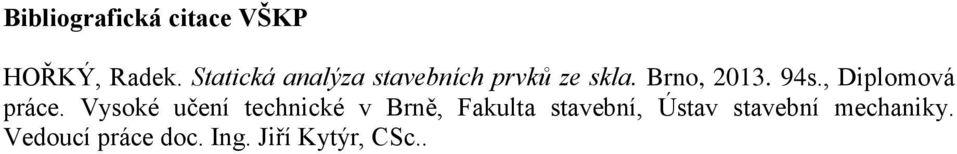 , Diplomová práce.