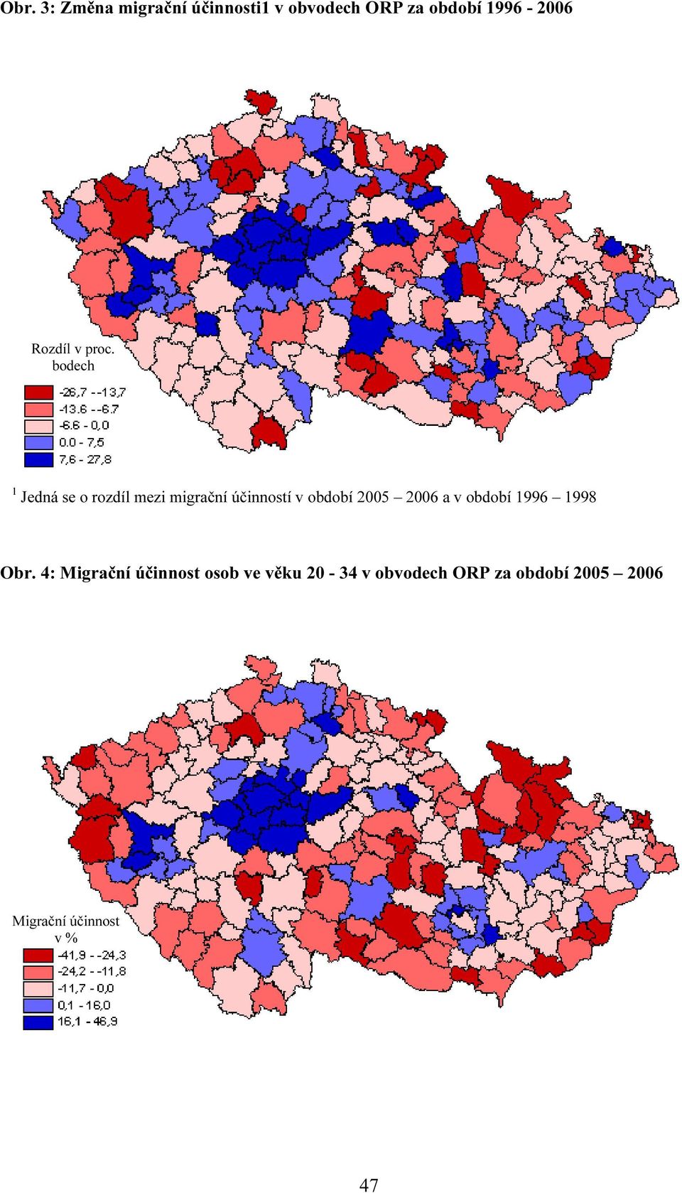 bodech 1 Jedná se o rozdíl mezi migrační účinností v období 2005 2006