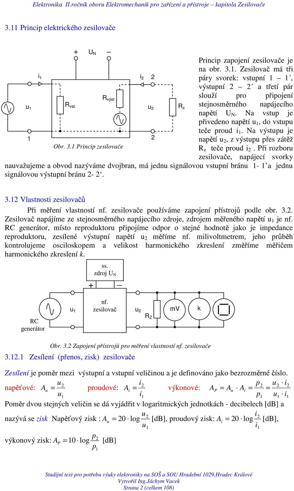 3. Zesilovače Elektrický signál - PDF Stažení zdarma