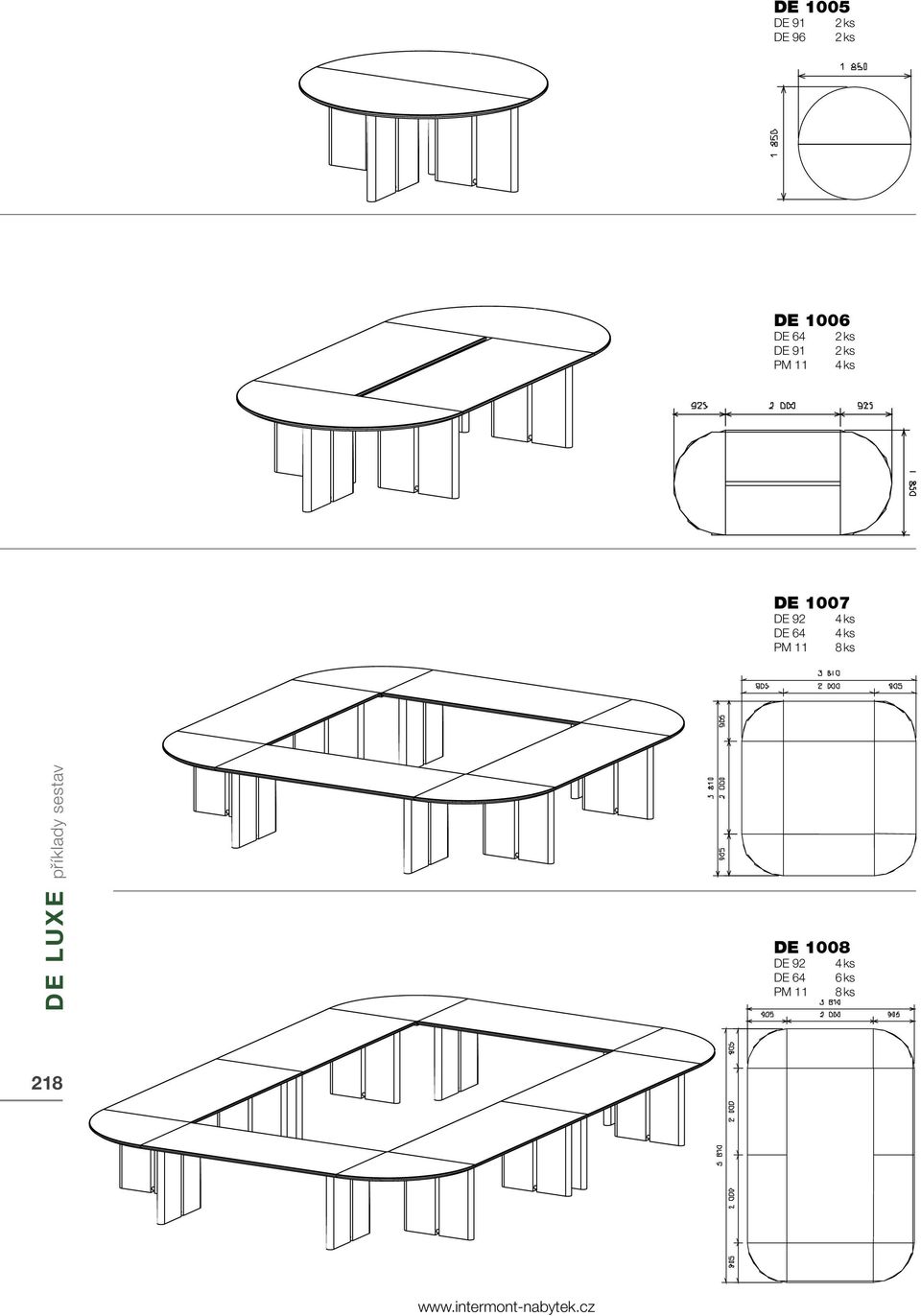 ks 4 ks 8 ks DE LUXE příklady sestav DE