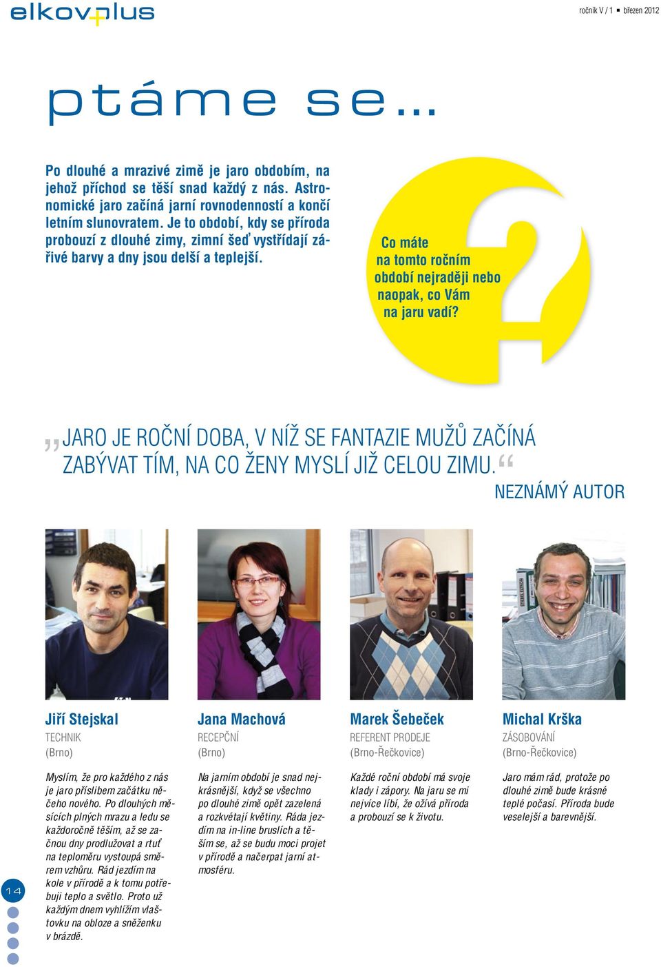 JARO JE ROČNÍ DOBA, V NÍŽ SE FANTAZIE MUŽŮ ZAČÍNÁ ZABÝVAT TÍM, NA CO ŽENY MYSLÍ JIŽ CELOU ZIMU.