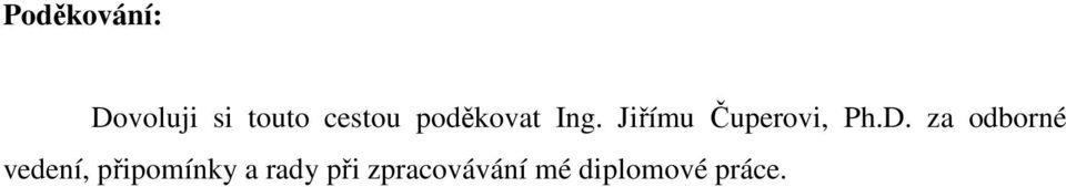 za odborné vedení, připomínky a rady