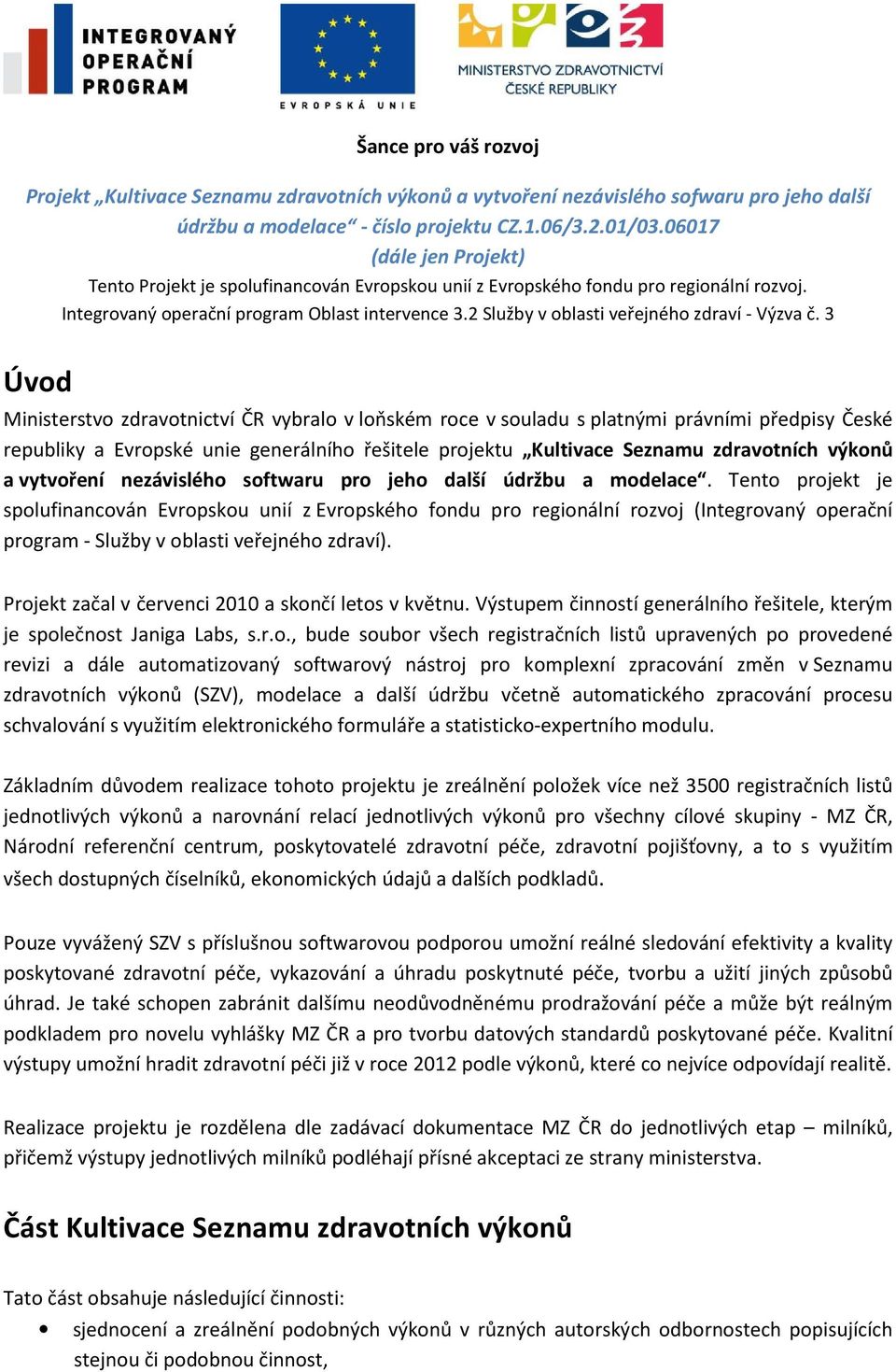 2 Služby v oblasti veřejného zdraví - Výzva č.