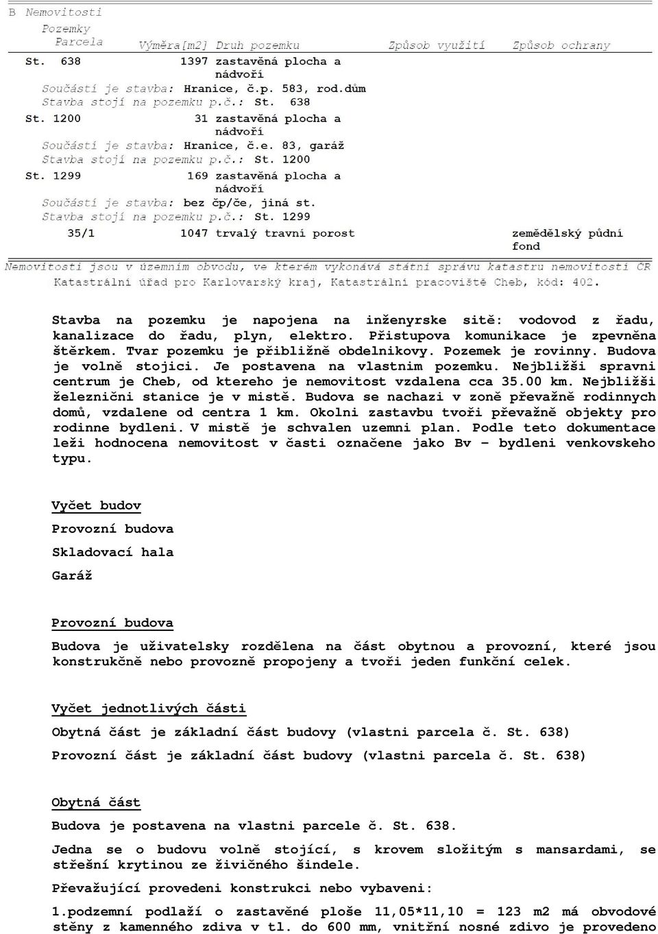Nejbližši železnični stanice je v mistě. Budova se nachazi v zoně převažně rodinnych domů, vzdalene od centra 1 km. Okolni zastavbu tvoři převažně objekty pro rodinne bydleni.
