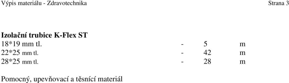 - 5 m 22*25 mm tl. - 42 m 28*25 mm tl.