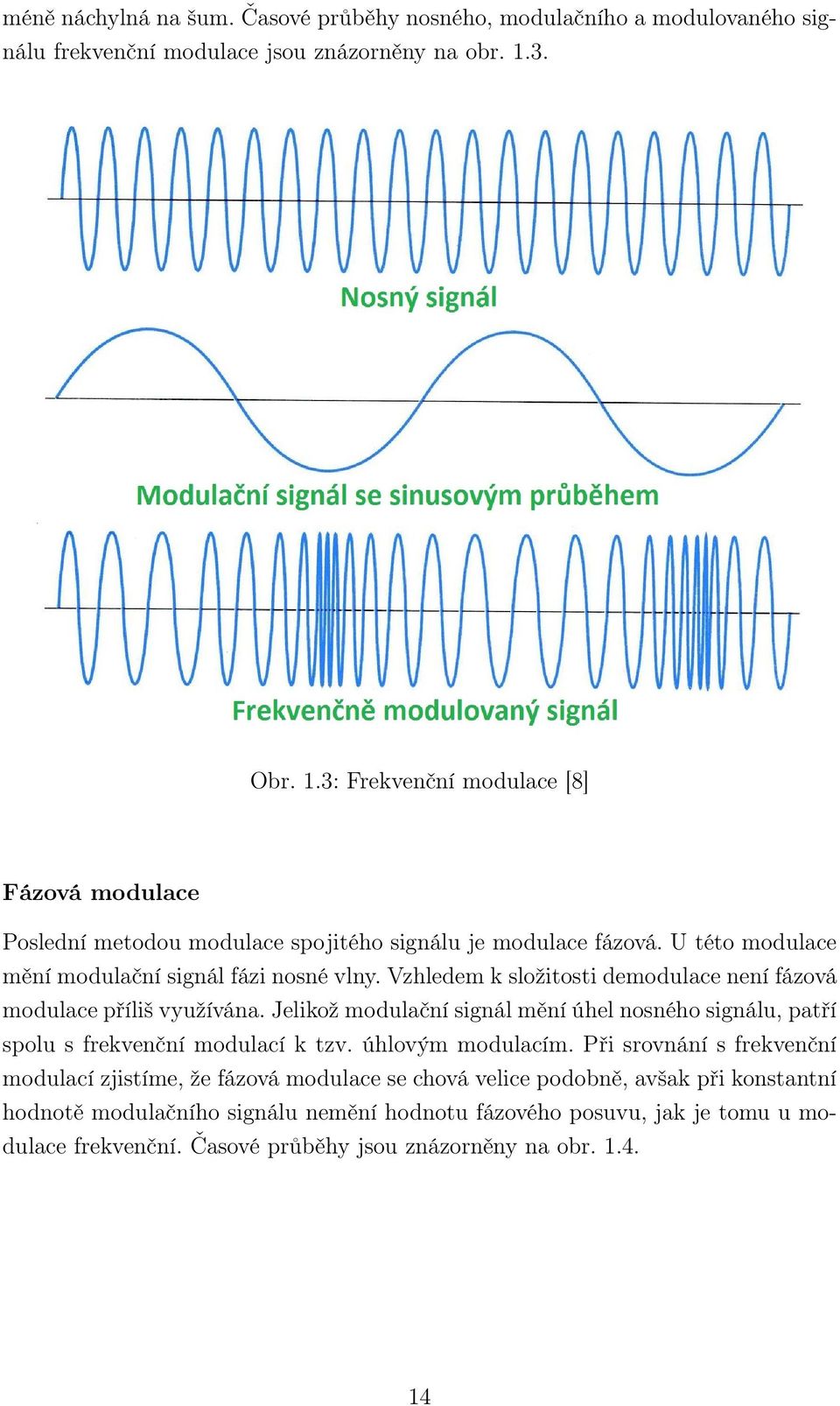 Vzhledem k složitosti demodulace není fázová modulace příliš využívána. Jelikož modulační signál mění úhel nosného signálu, patří spolu s frekvenční modulací k tzv. úhlovým modulacím.