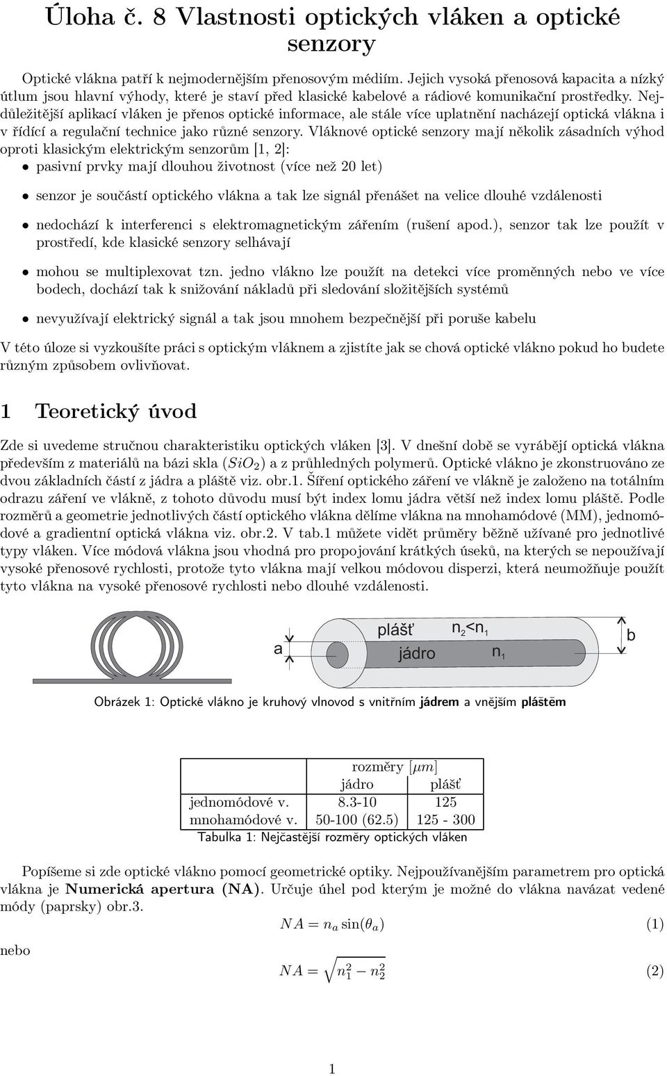 Nejdůležitější aplikací vláken je přenos optické informace, ale stále více uplatnění nacházejí optická vlákna i v řídící a regulační technice jako různé senzory.