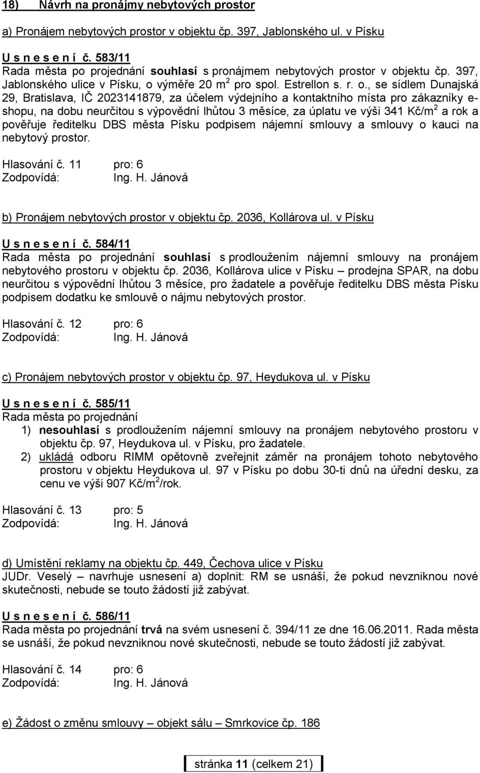 jektu čp. 397, Jablonského ulice v Písku, o 