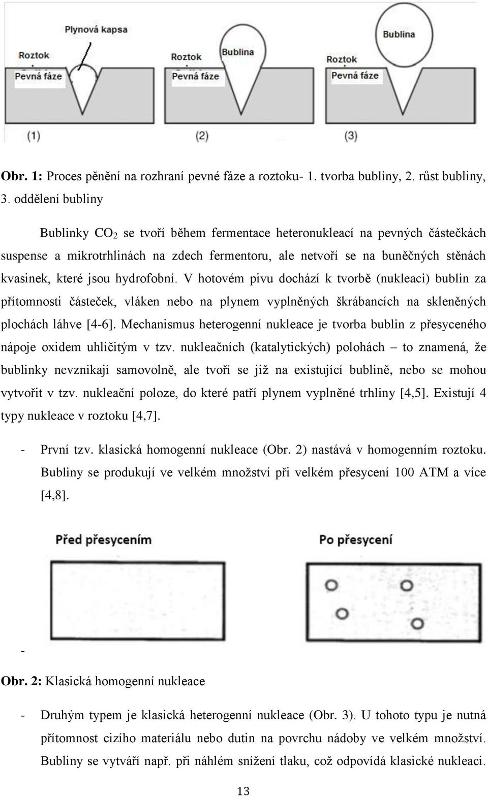 hydrofobní. V hotovém pivu dochází k tvorbě (nukleaci) bublin za přítomnosti částeček, vláken nebo na plynem vyplněných škrábancích na skleněných plochách láhve [4-6].