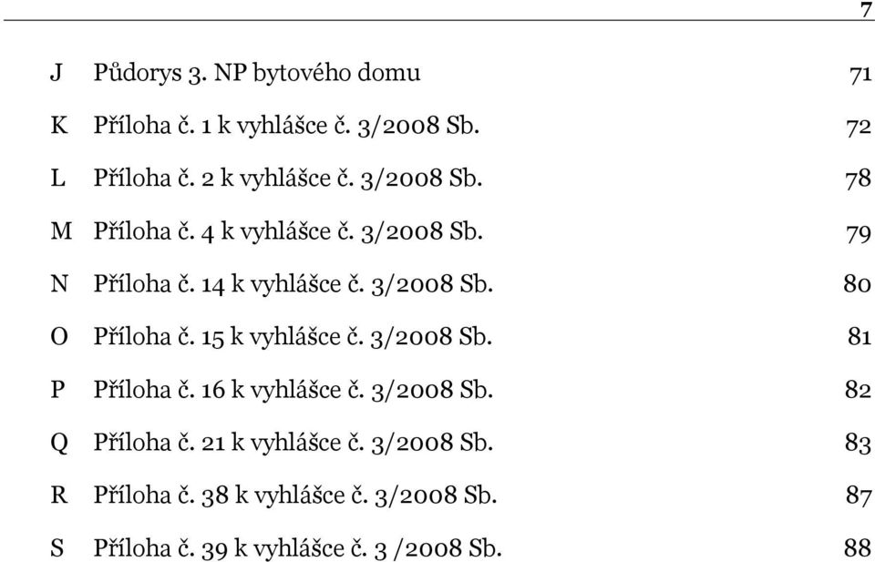 15 k vyhlášce č. 3/2008 Sb. 81 P Příloha č. 16 k vyhlášce č. 3/2008 Sb. 82 Q Příloha č. 21 k vyhlášce č.