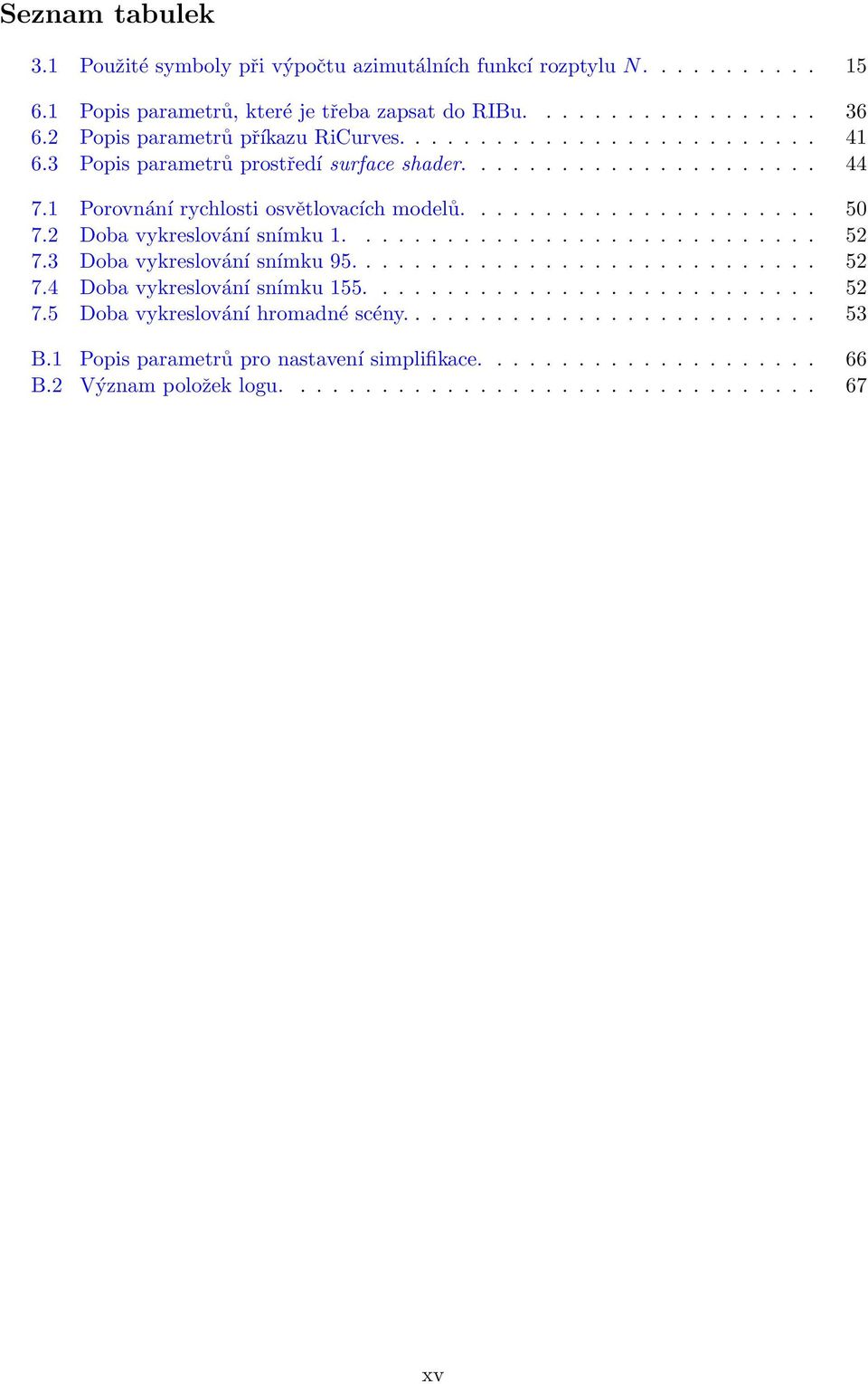 2 Doba vykreslování snímku 1............................. 52 7.3 Doba vykreslování snímku 95............................. 52 7.4 Doba vykreslování snímku 155............................ 52 7.5 Doba vykreslování hromadné scény.