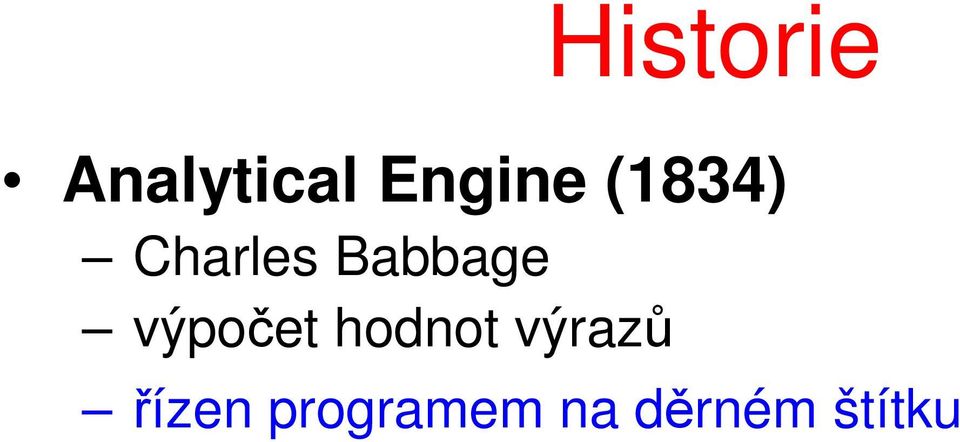 Babbage výpočet hodnot