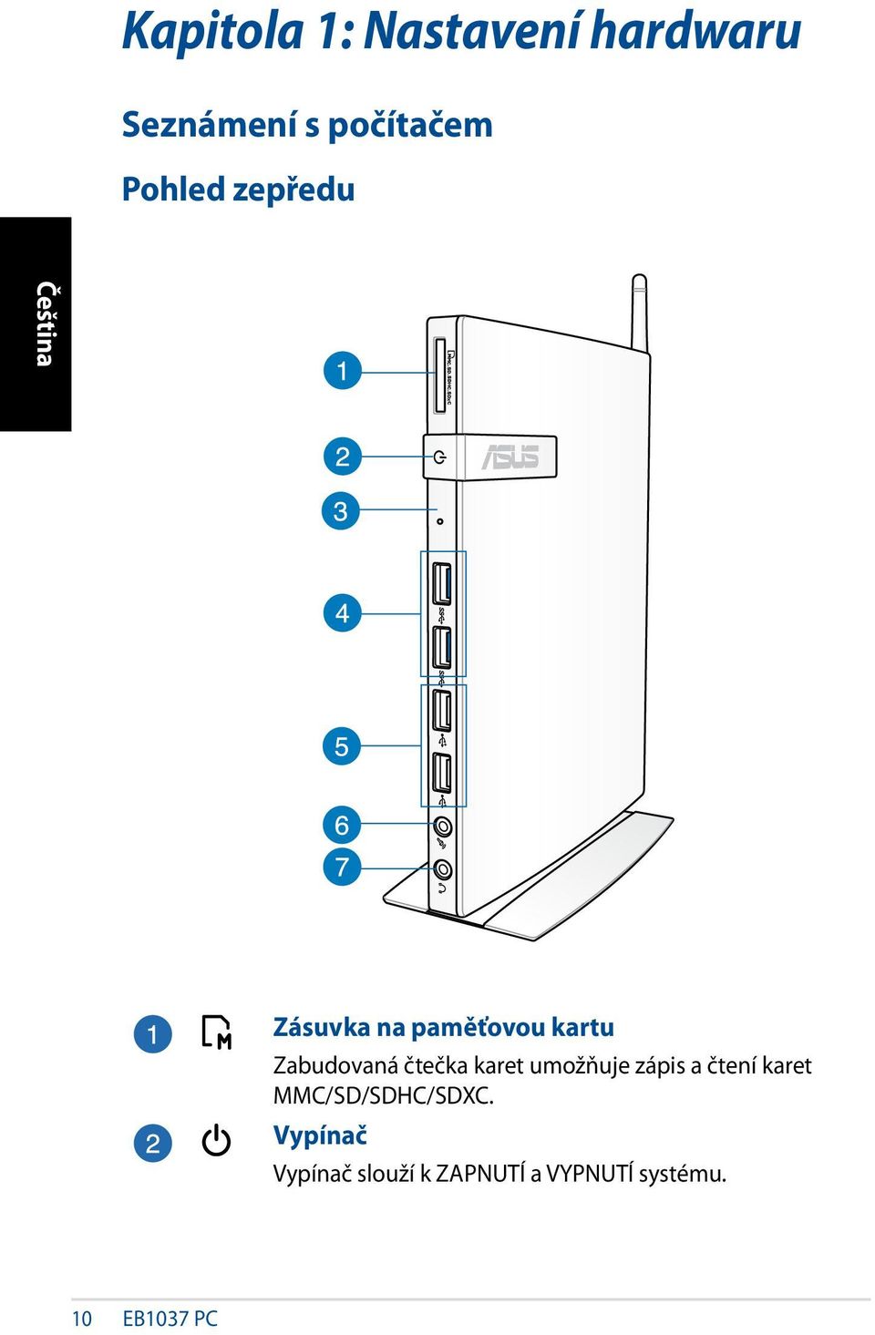 čtečka karet umožňuje zápis a čtení karet