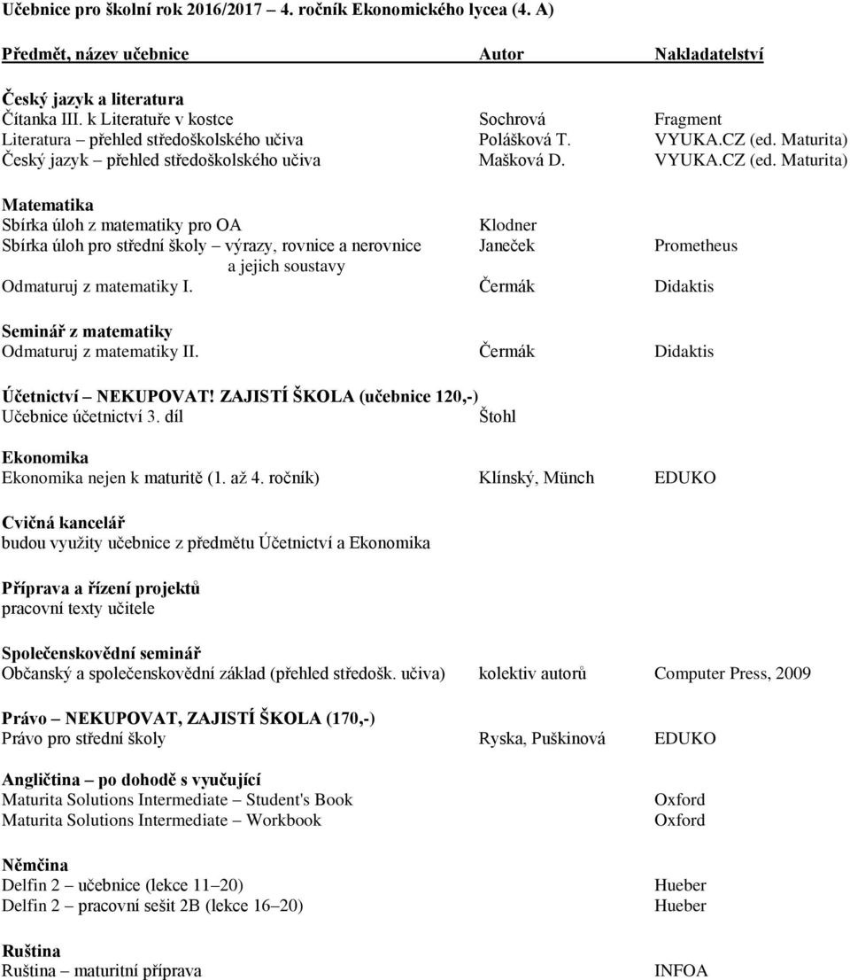 Čermák Didaktis Účetnictví NEKUPOVAT! ZAJISTÍ ŠKOLA (učebnice 120,-) Učebnice účetnictví 3. díl Štohl nejen k maturitě (1. až 4.