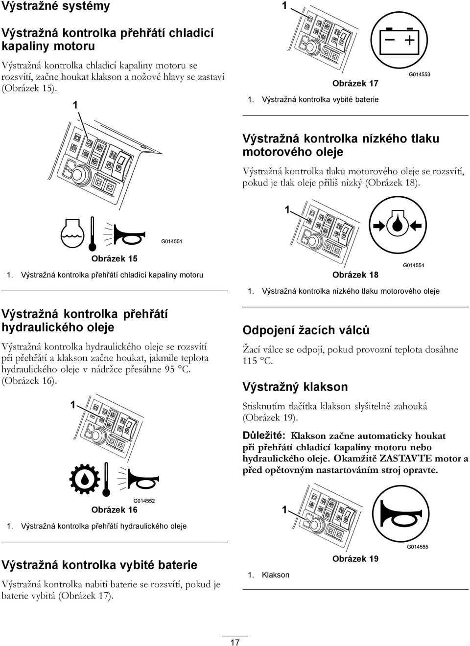 G0455 Obrázek 5. Výstražná kontrolka přehřátí chladicí kapaliny motoru Obrázek 8 G04554.