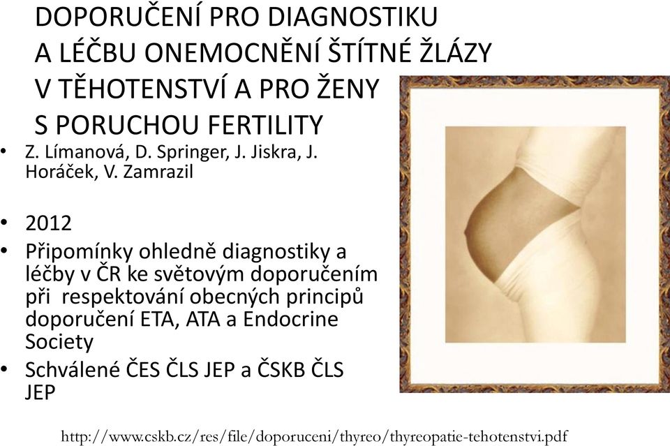 Zamrazil 2012 Připomínky ohledně diagnostiky a léčby v ČR ke světovým doporučením při respektování