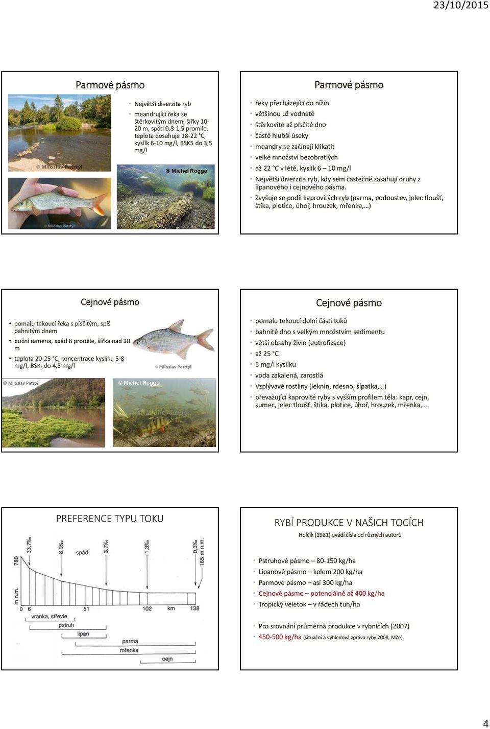 diverzita ryb, kdy sem částečně zasahují druhy z lipanového i cejnového pásma.