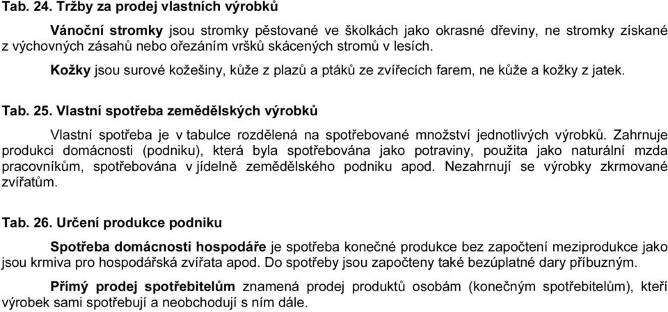 Kožky jsou surové kožešiny, kůže z plazů a ptáků ze zvířecích farem, ne kůže a kožky z jatek. Tab. 25.