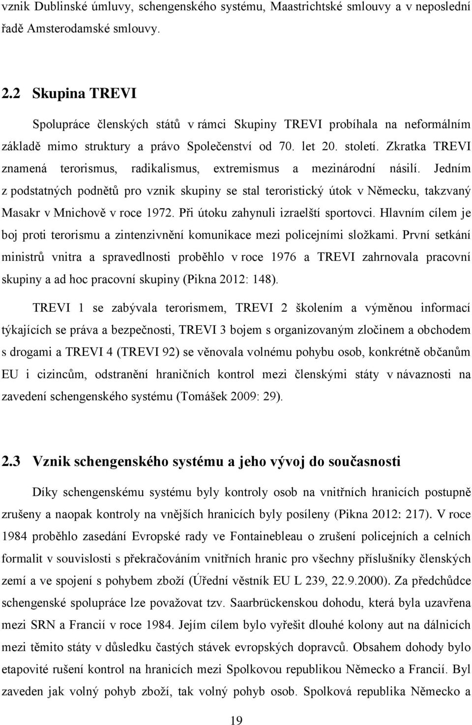Zkratka TREVI znamená terorismus, radikalismus, extremismus a mezinárodní násilí.