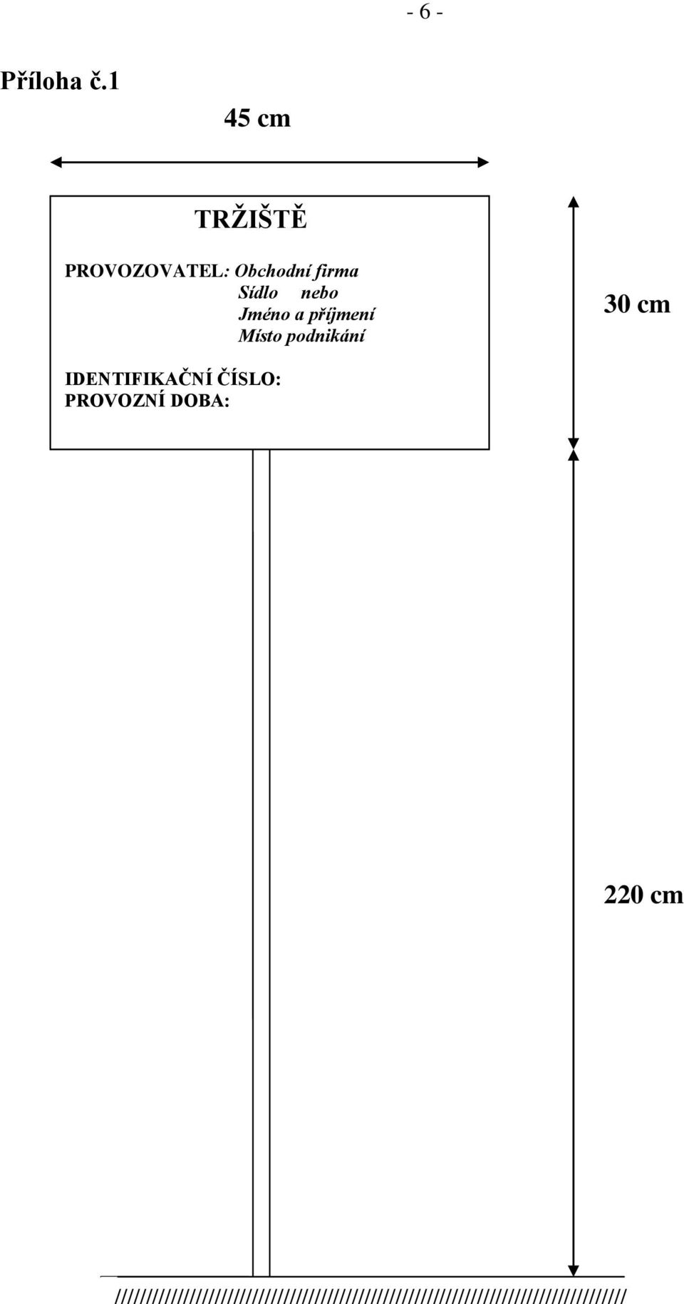 Jméno a příjmení Místo podnikání 30 cm IDENTIFIKAČNÍ