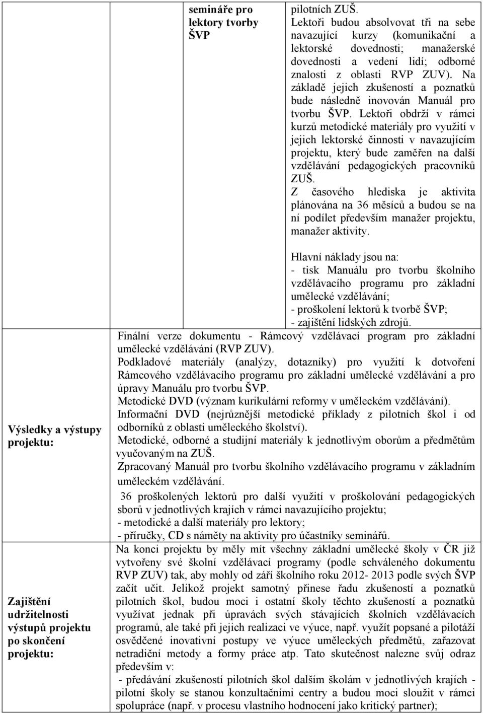 Na základě jejich zkušeností a poznatků bude následně inovován Manuál pro tvorbu ŠVP.