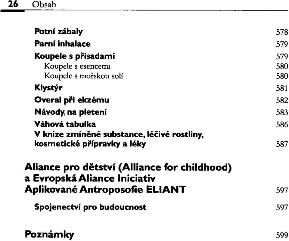 zmíněné substance, léčivé rostliny, kosmetické přípravky a léky 587 Aliance pro dětství (Alliance for