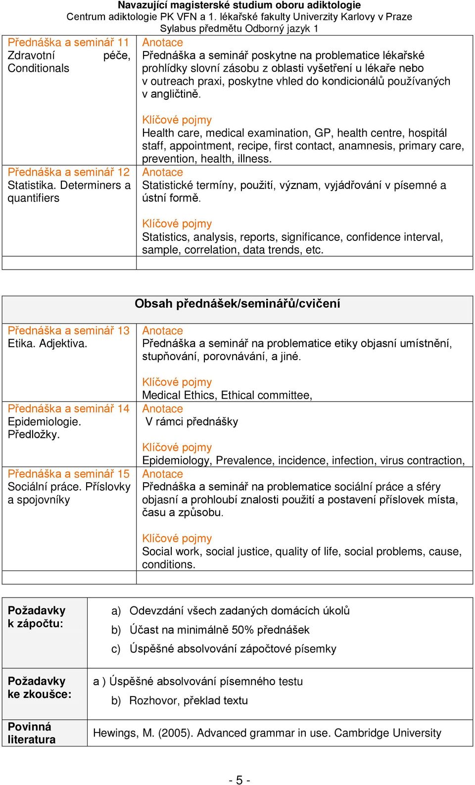 Determiners a quantifiers Health care, medical examination, GP, health centre, hospitál staff, appointment, recipe, first contact, anamnesis, primary care, prevention, health, illness.