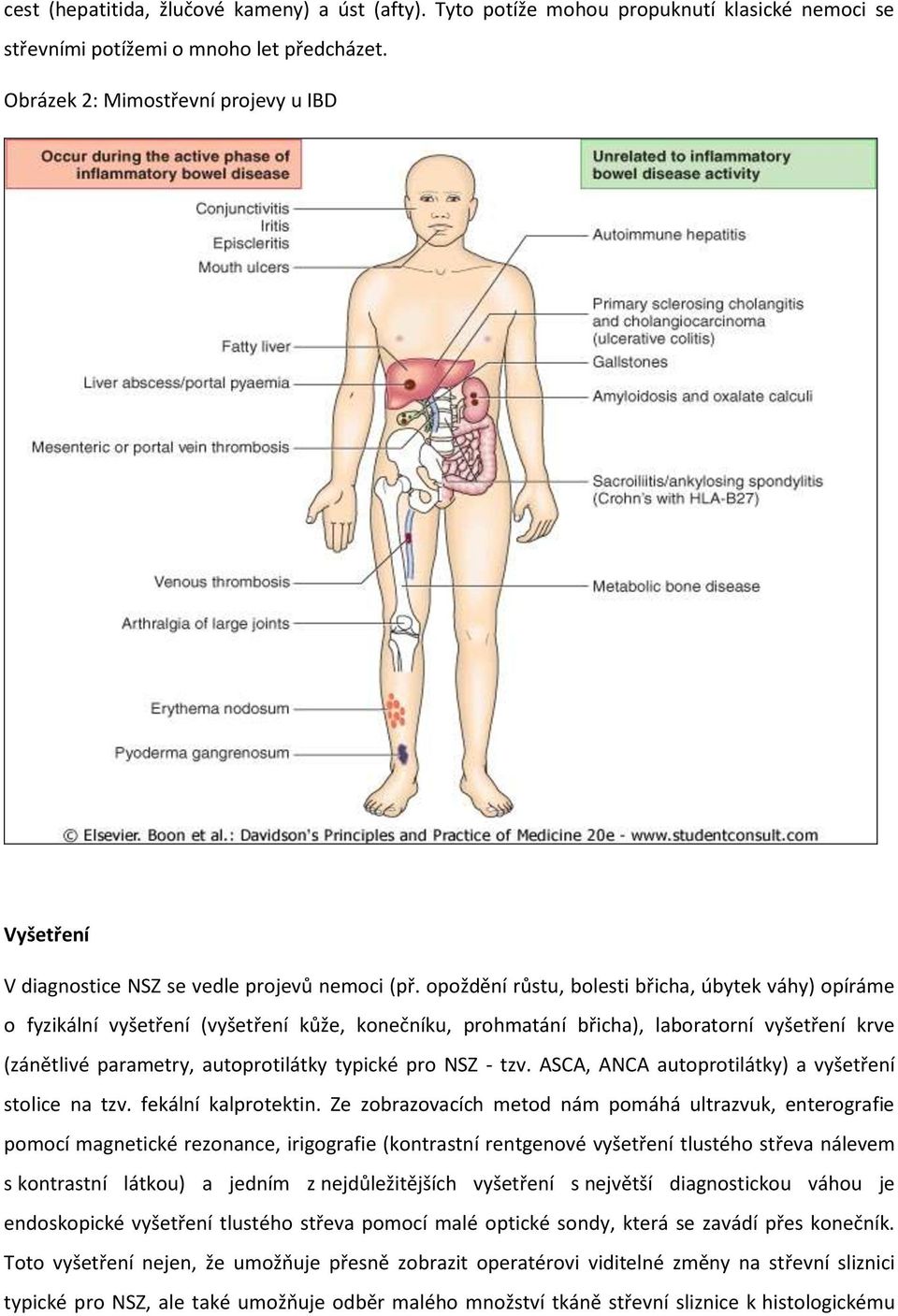 opoždění růstu, bolesti břicha, úbytek váhy) opíráme o fyzikální vyšetření (vyšetření kůže, konečníku, prohmatání břicha), laboratorní vyšetření krve (zánětlivé parametry, autoprotilátky typické pro