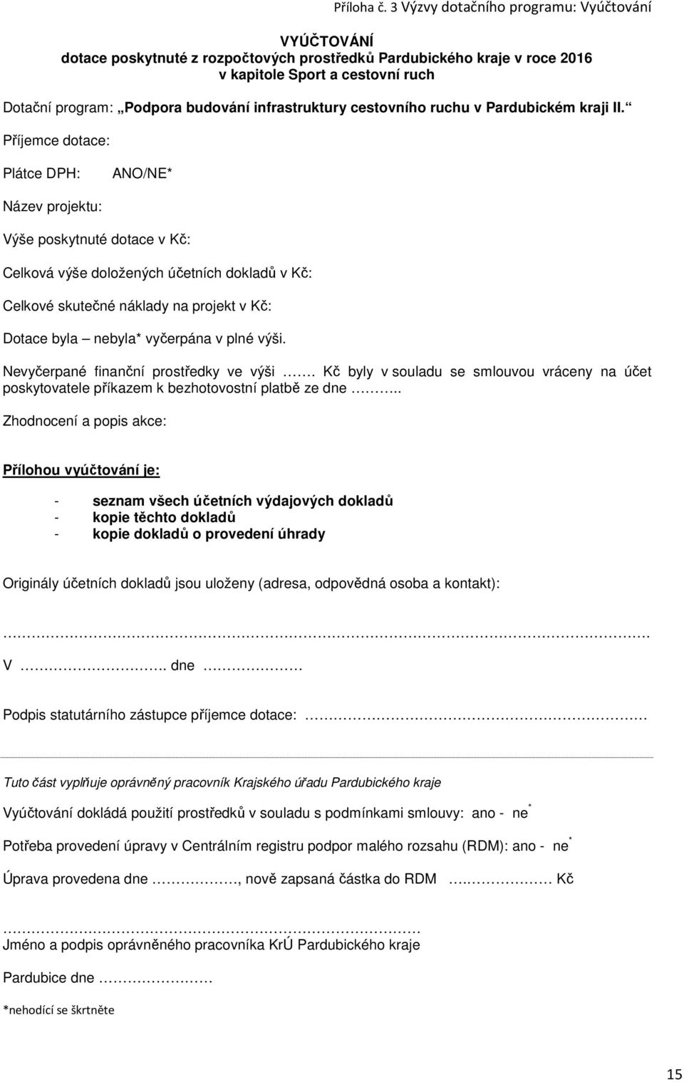 infrastruktury cestovního ruchu v Pardubickém kraji II.