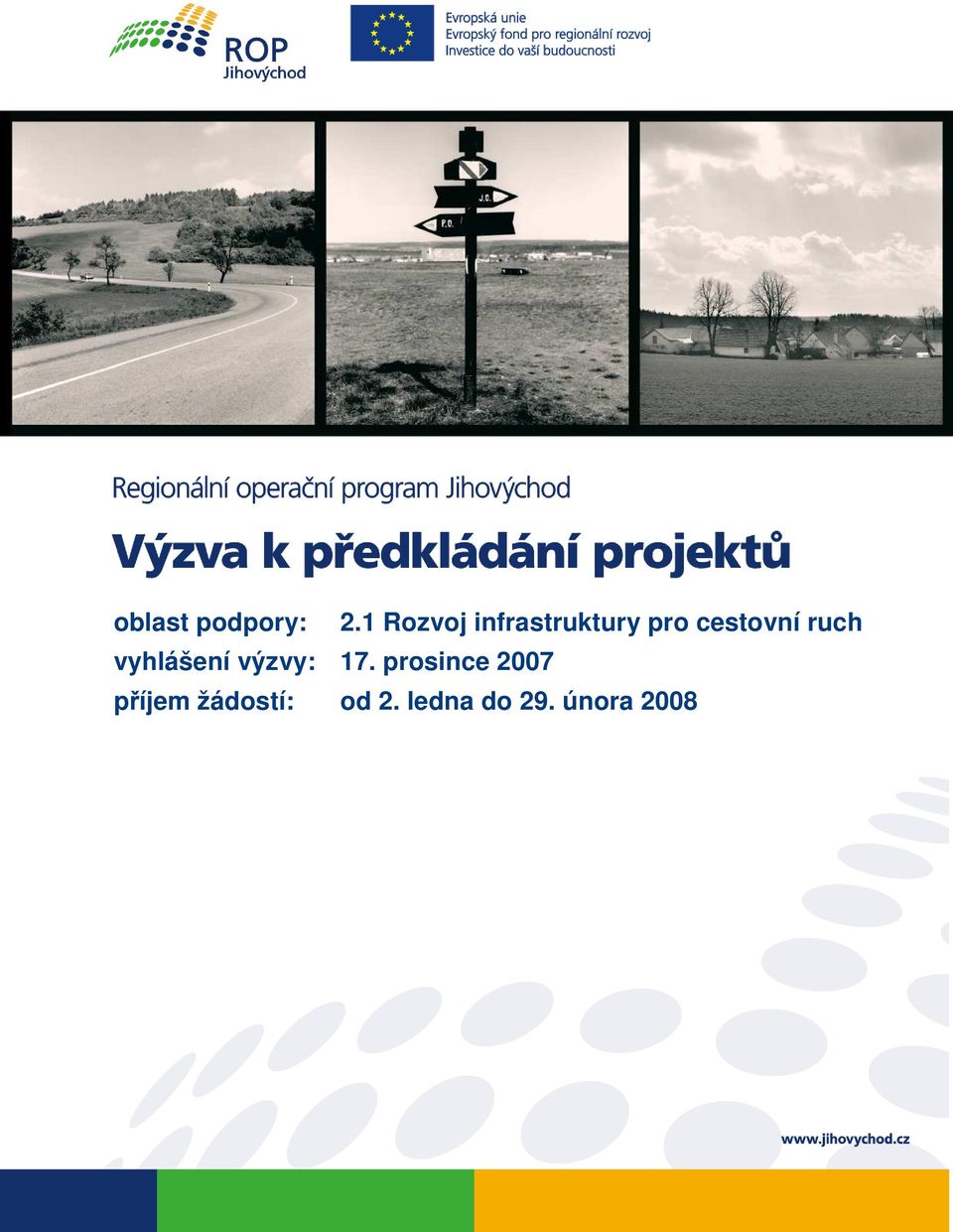 cestovní ruch vyhlášení výzvy: 17.