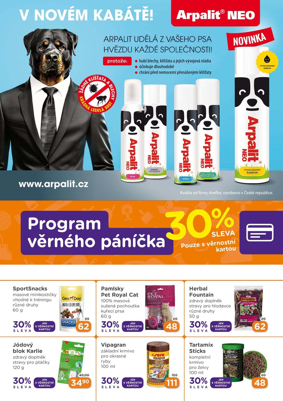 hlodavce 50 g 30 % JEN S VĚRNOSTNÍ KARTOU 89 62 Jódový blok Karlie zdravý doplněk stravy pro ptáčky 120 g 30 % JEN S VĚRNOSTNÍ KARTOU Vipagran