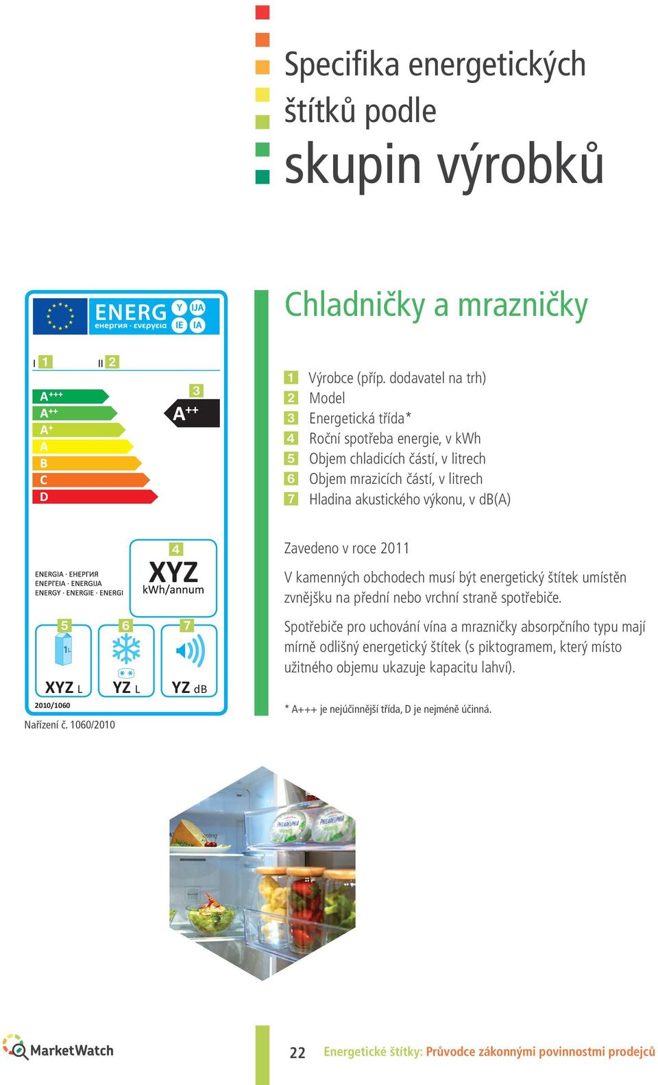 Zavedeno v roce 2011 V kamenných obchodech musí být energetický štítek umístěn zvnějšku na přední nebo vrchní straně spotřebiče. X L L 2010/1060 Nařízení č.