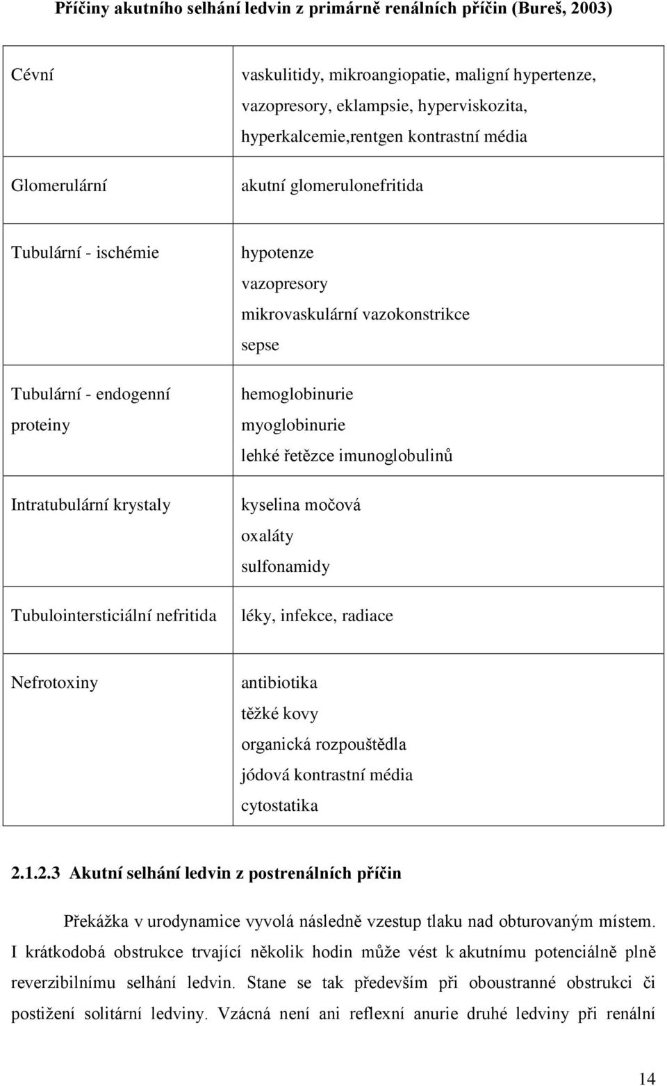mikrovaskulární vazokonstrikce sepse hemoglobinurie myoglobinurie lehké řetězce imunoglobulinů kyselina močová oxaláty sulfonamidy léky, infekce, radiace Nefrotoxiny antibiotika těžké kovy organická