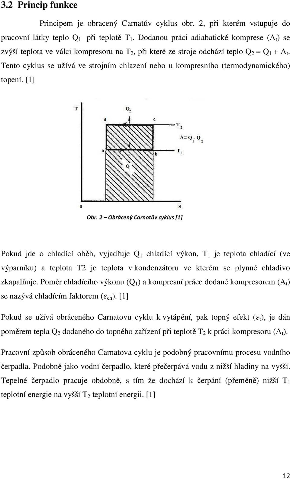 Tento cyklus se užívá ve strojním chlazení nebo u kompresního (termodynamického) topení. [1] Obr.