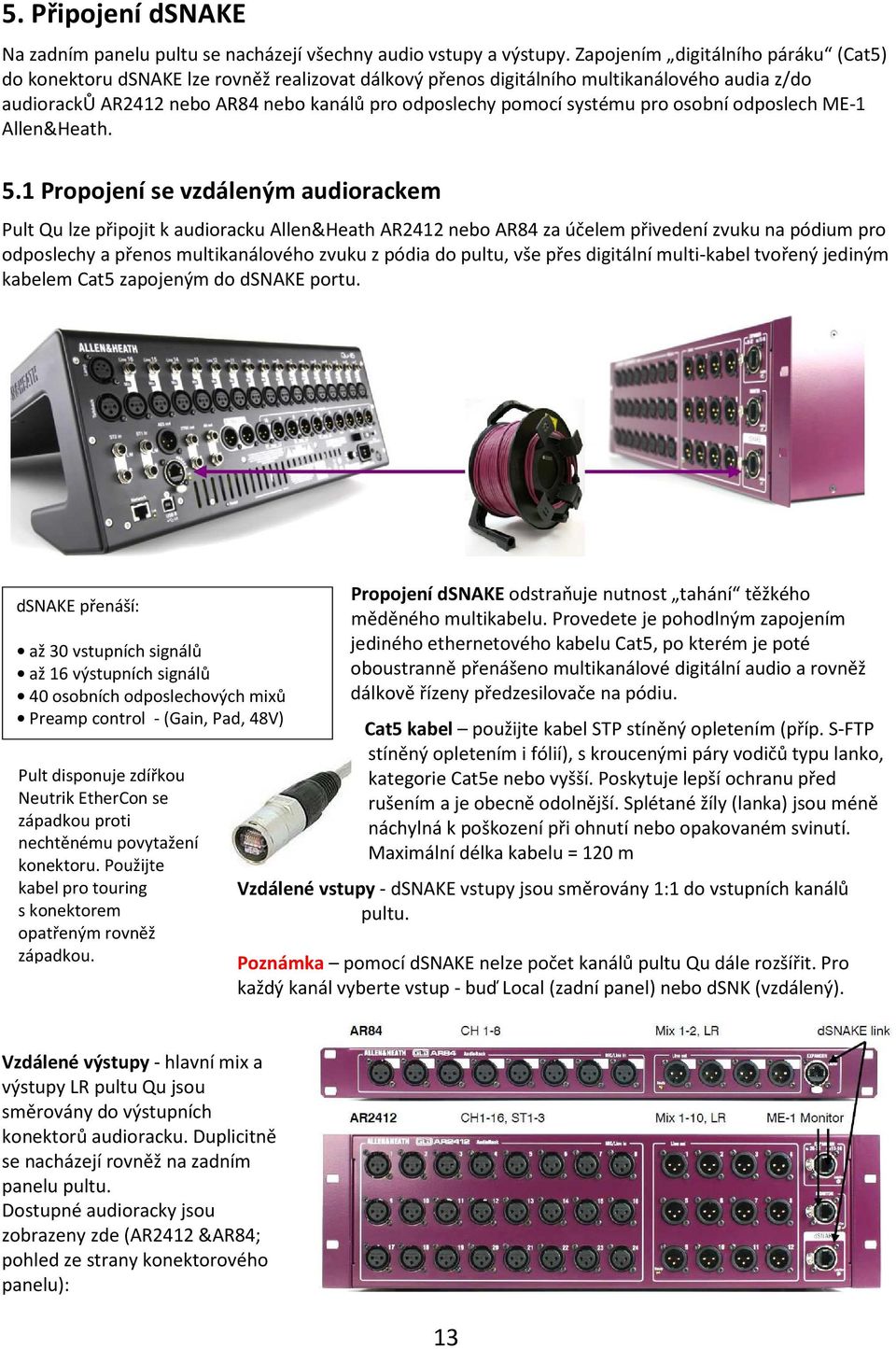 systému pro osobní odposlech ME-1 Allen&Heath. 5.